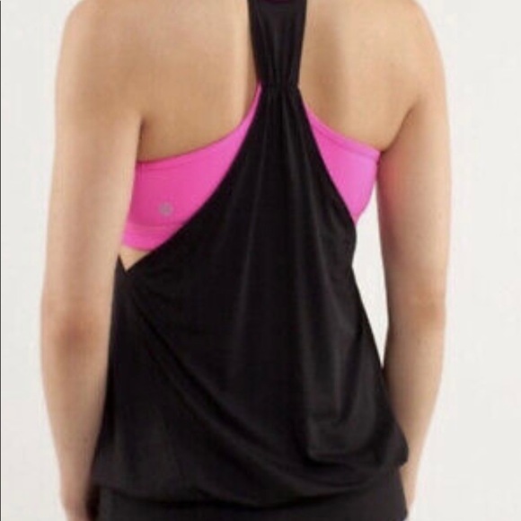 Lululemon No Limits black and pink top size 8 - Picture 2 of 5